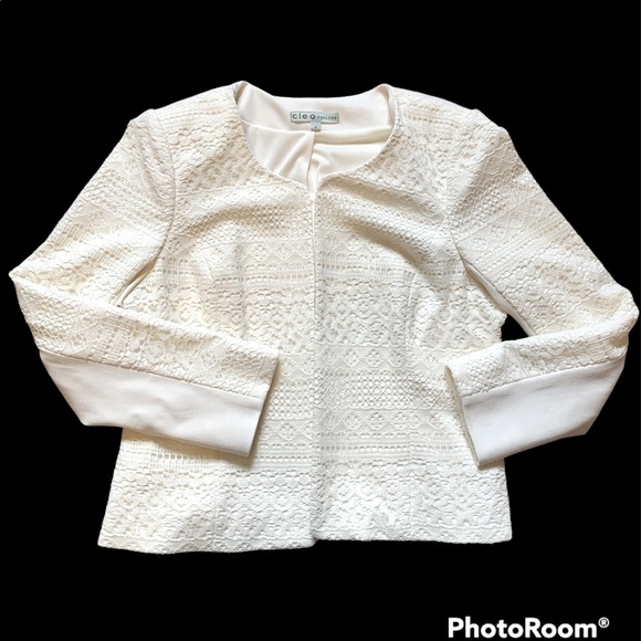 Cleo petites white lace blazer/spring jacket size 10 - Picture 1 of 5